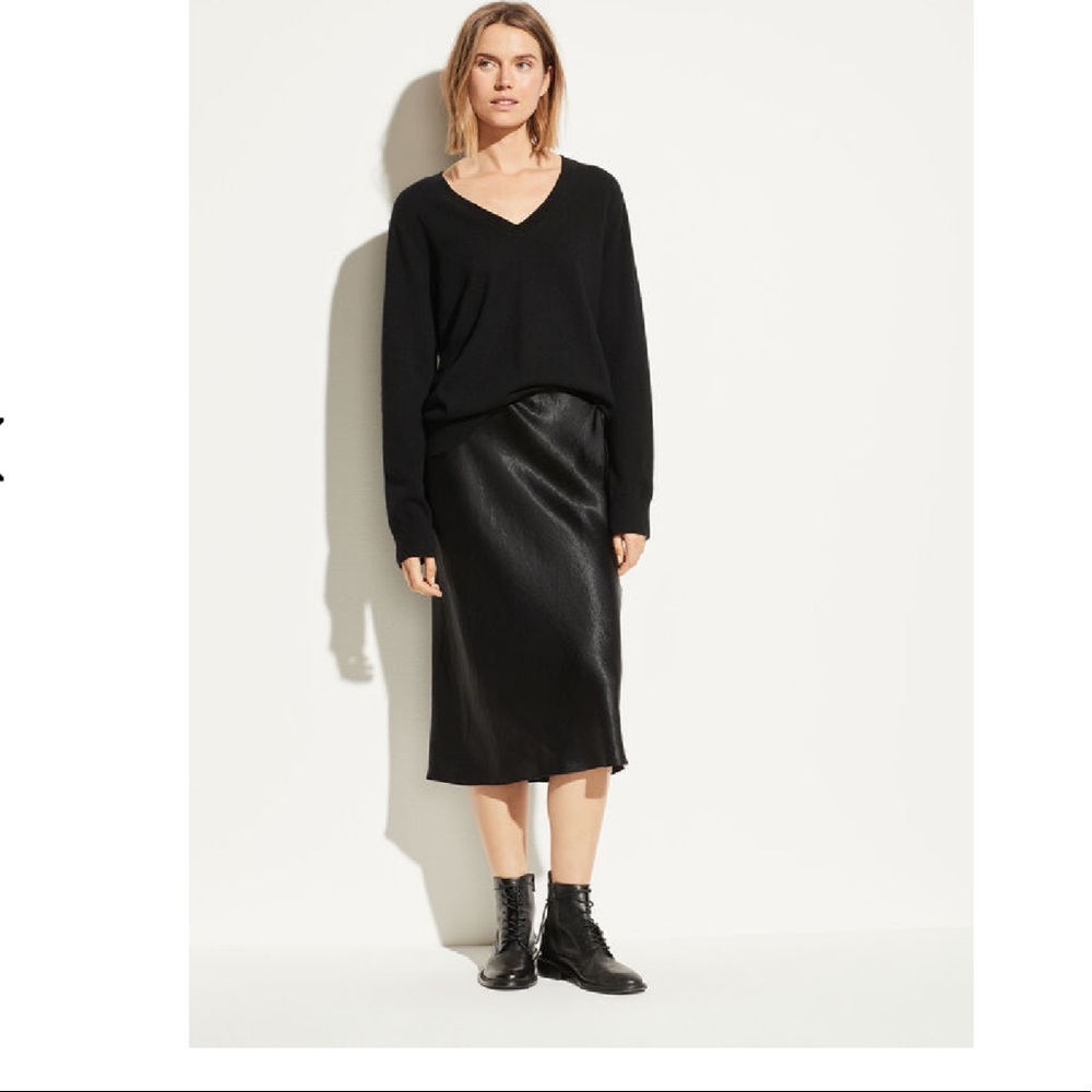 NWOT Vince silk midi skirt